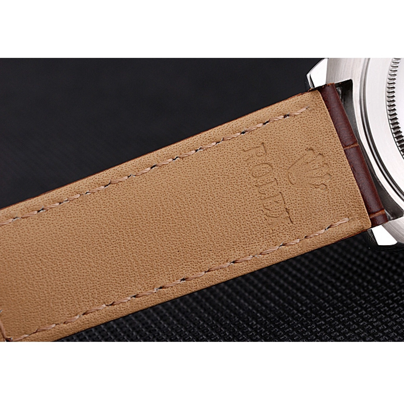 MiroTime 0812 Rolex Daytona Stainless Steel Case White Dial Brown Leather Strap